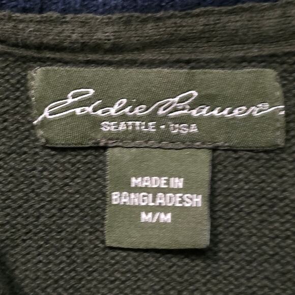 Eddie Bauer Combed Cotton Pullover Sweater Men’s M Green - Picture 2 of 7